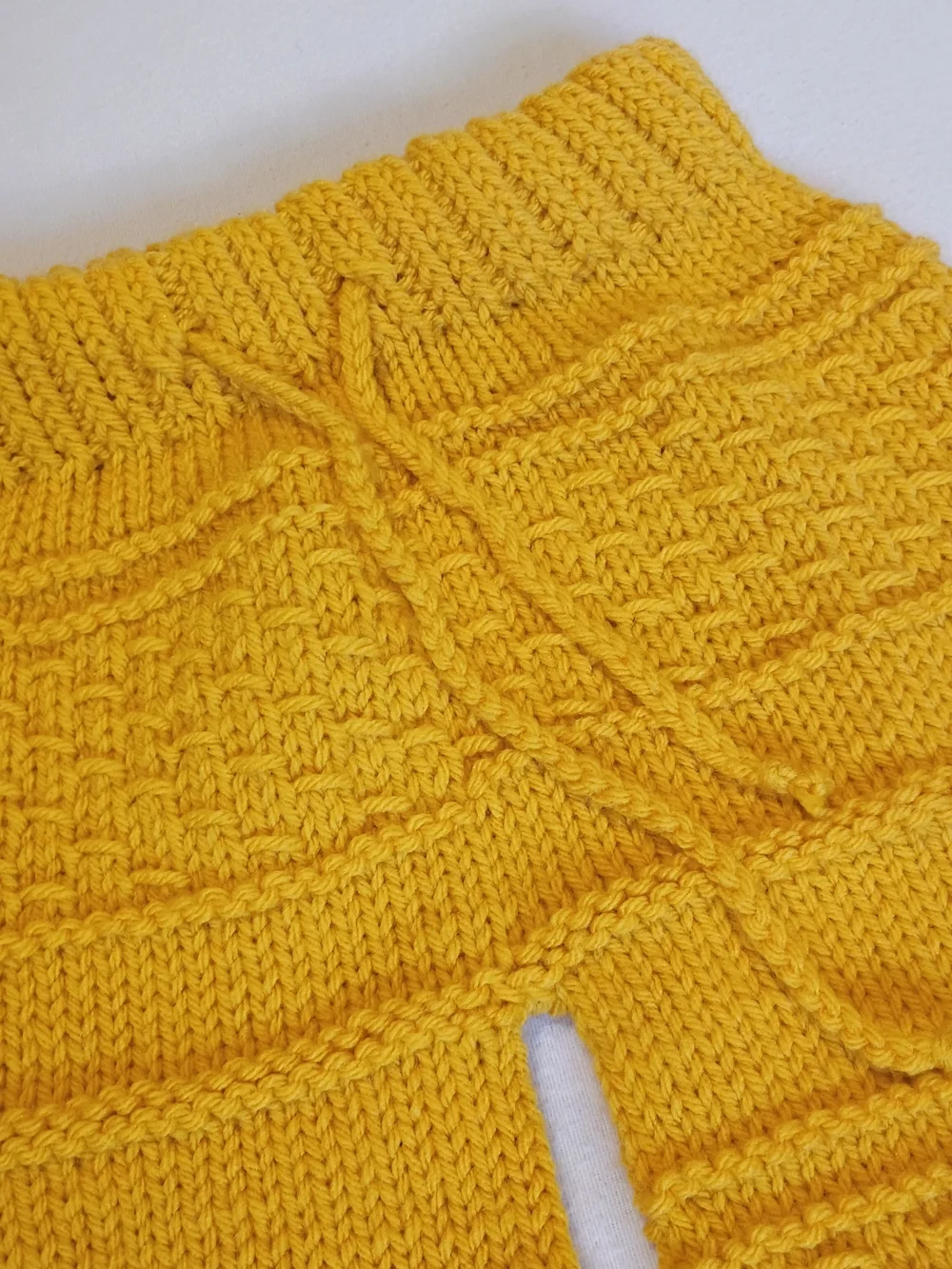 Handmade Yellow Woolen Baby Leggings Textured Knit Lounge Pants